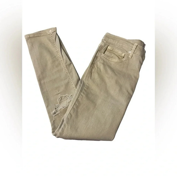 Free People High Busted Knee Jeans in Khaki, Womens Size 31 - Picture 2 of 8